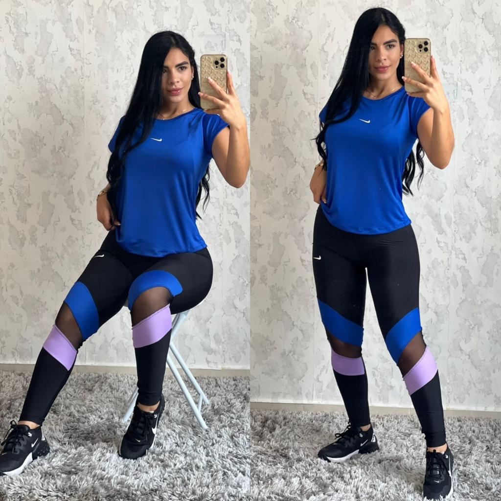 Conjunto De Leggings Con Malla