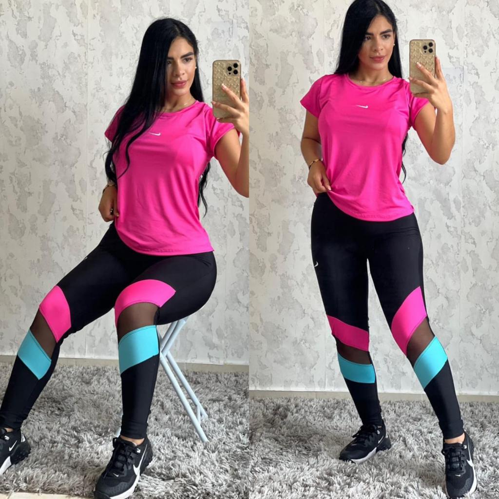 Conjunto De Leggings Con Malla