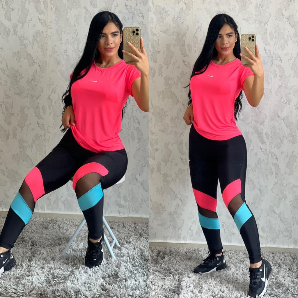 Conjunto De Leggings Con Malla