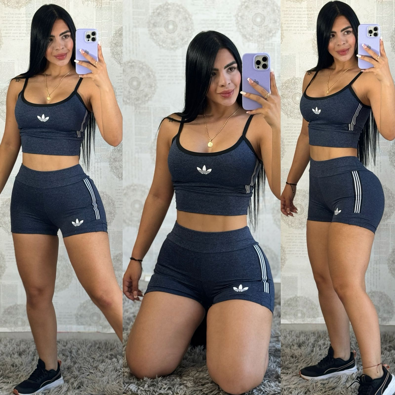 Conjunto Deportivo Para Dama Short Adidas Moda Jireh